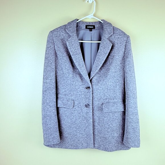 NWOT Express Heather Gray Super Soft Luxe Knit Blazer | Women’s M - Picture 1 of 12